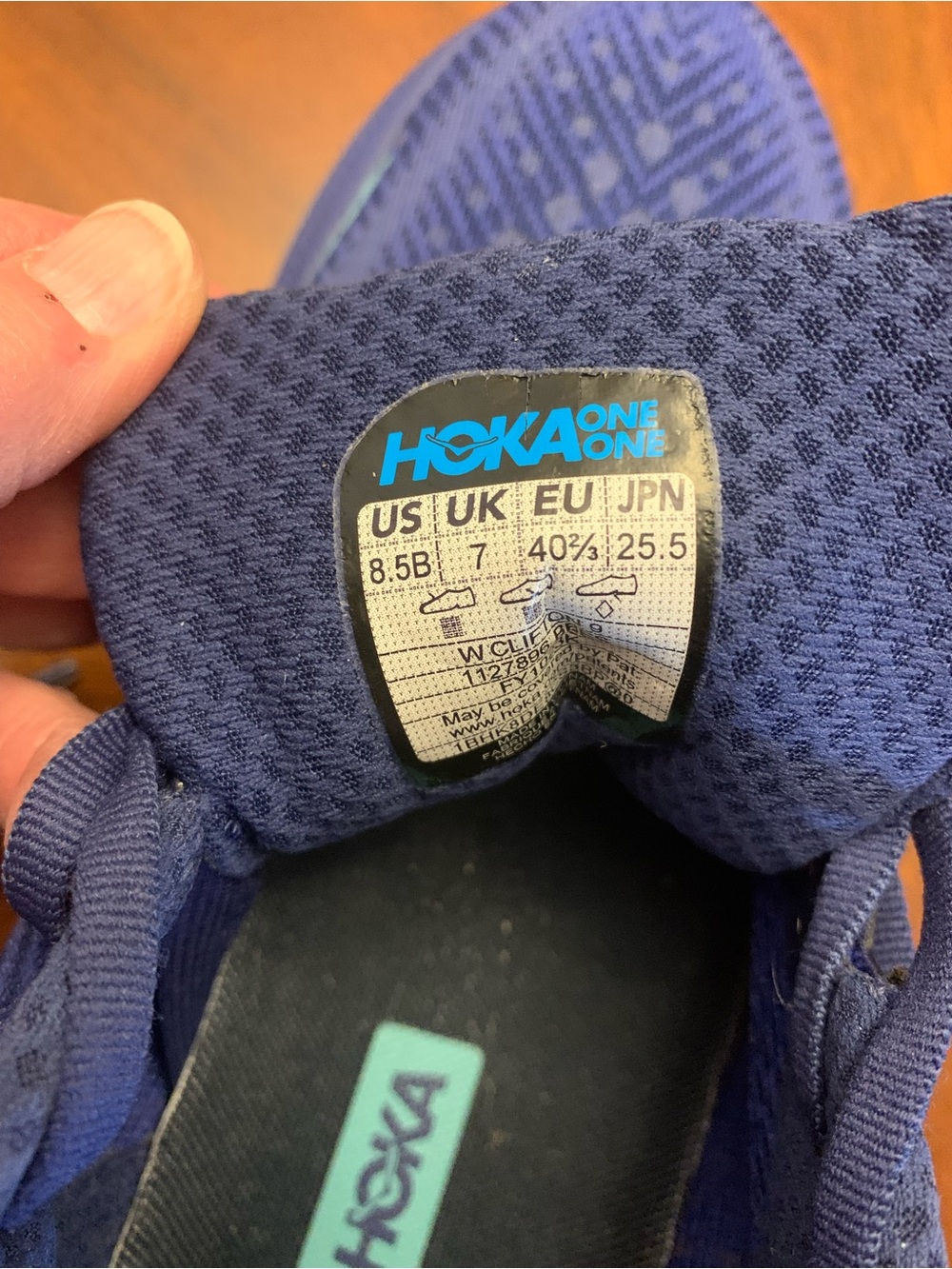 Hoka Clifton 9 Blue Running Sneakers - Lightweight Breathable Design size 8.5B. - Picture 5 of 5